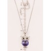 Кулон Xuping колір Родій з кр-ми Swarovski на ланцюжку Сова з кристалом Tanzanite довжина 38.5-43.5см х 1мм фото №2