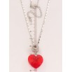 Кулон Xuping колір Родій з кр-ми Swarovski на ланцюжку Кристальне серце Siam довжина 39-44см х 2мм фото №2