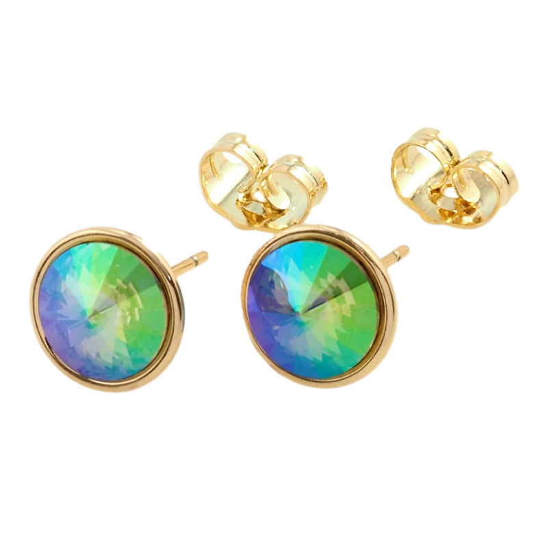 Сережки Xuping колір 18K з кристалами Swarovski пусети Кристал Paradise Shine в ободковій оправі ø фото №7