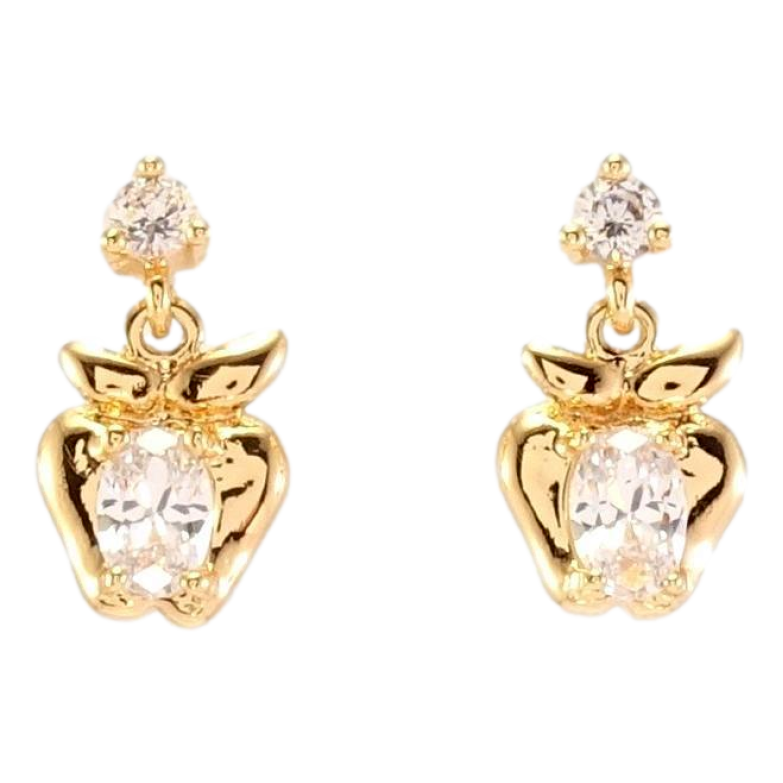 Серьги Xuping M&L Цвет 18K пусеты Яблоко с кристаллом фото №4