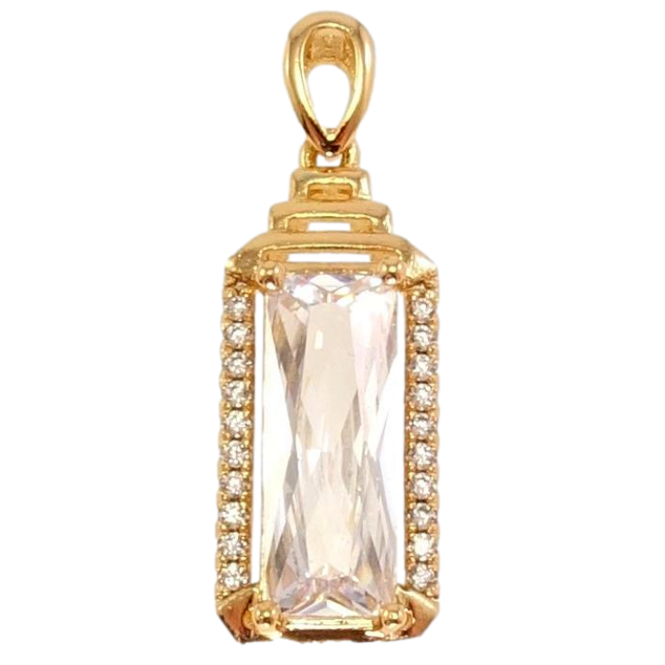 Кулон Xuping Позолота 18K Прямокутний кристал із доріжками цирконію фото №8 Кулон Xuping Позолота 18K Прямокутний кристал із доріжками цирконію фото №8