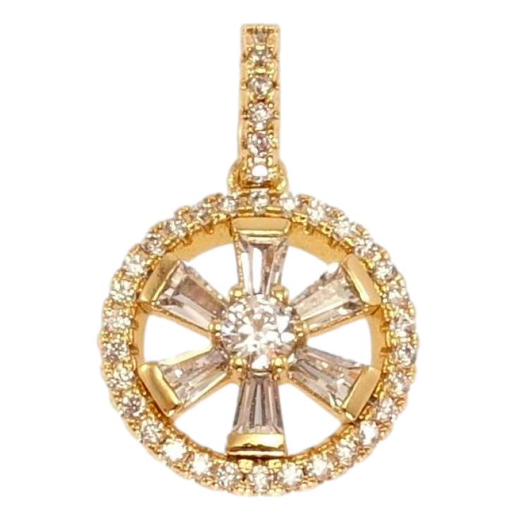 Кулон Xuping Позолота 18K Кристальна квітка в кільці фото №5