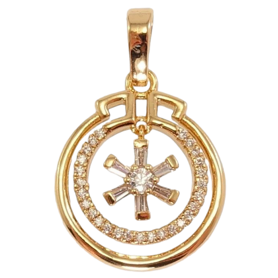 Кулон Xuping Позолота 18K Кристальна зірочка в колечках фото №1 Кулон Xuping Позолота 18K Кристальна зірочка в колечках фото №1