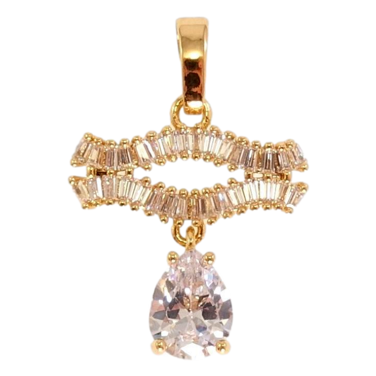 Кулон Xuping Позолота 18K Декоративна підвіска з цирконієм та кристальною крапелькою фото №2