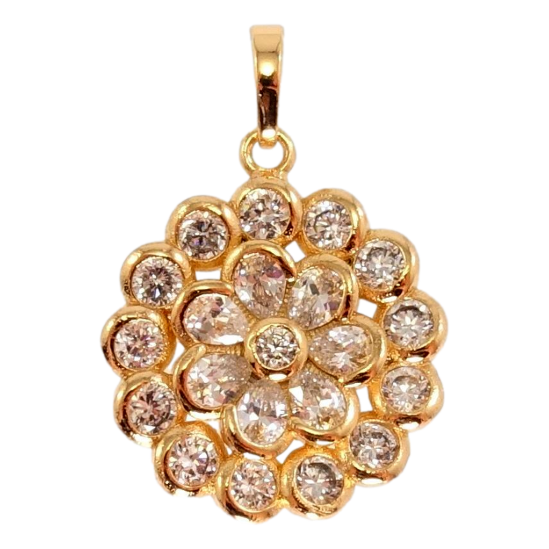 Кулон Xuping Позолота 18K Пишна кристальна квітка фото №1 Кулон Xuping Позолота 18K Пишна кристальна квітка фото №1