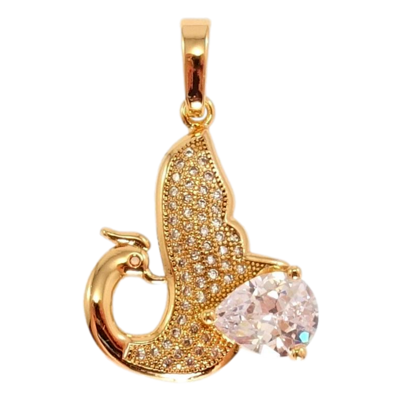 Кулон Xuping Позолота 18K Казкова птиця з інкрустацією цирконієм та кристалом фото №1