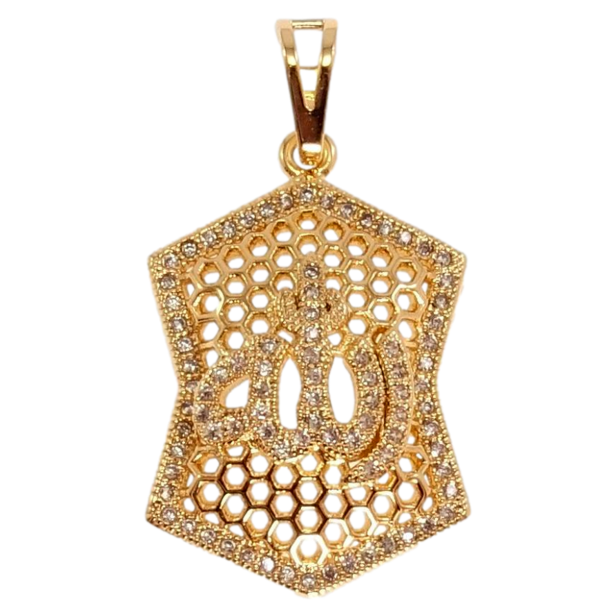 Кулон Xuping Позолота 18K Мусульманська підвіска з написом Аллах та інкрустацією цирконієм фото №1 Кулон Xuping Позолота 18K Мусульманська підвіска з написом Аллах та інкрустацією цирконієм фото №1