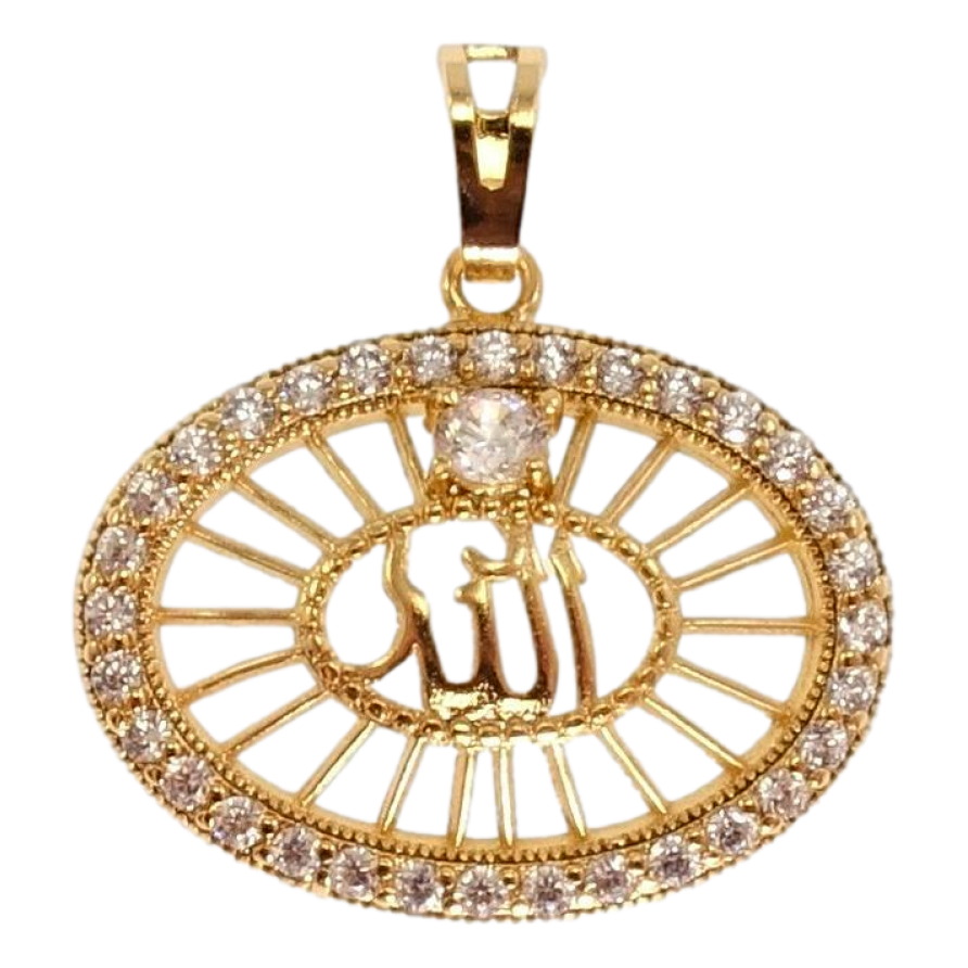 Кулон Xuping Позолота 18K Мусульманська підвіска з написом Аллах та інкрустацією цирконієм фото №1 Кулон Xuping Позолота 18K Мусульманська підвіска з написом Аллах та інкрустацією цирконієм фото №1