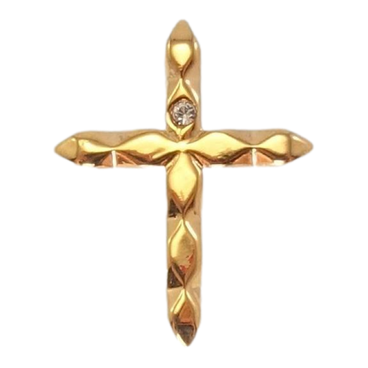 Кулон Xuping Позолота 18K Декоративний Хрест із кристалом фото №2