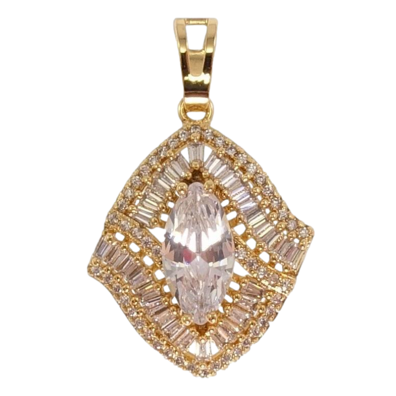 Кулон Xuping Позолота 18K Витончена ромбова підвіска з цирконієм фото №1