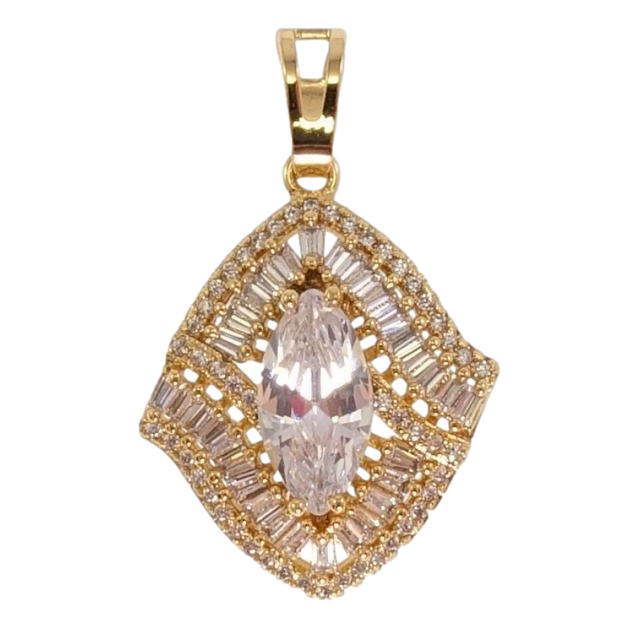 Кулон Xuping Позолота 18K Изящная ромбовая подвеска с цирконием фото №1