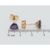 Серьги Xuping Позолота 18K пусеты Сиреневые треугольные кристаллы фото №2