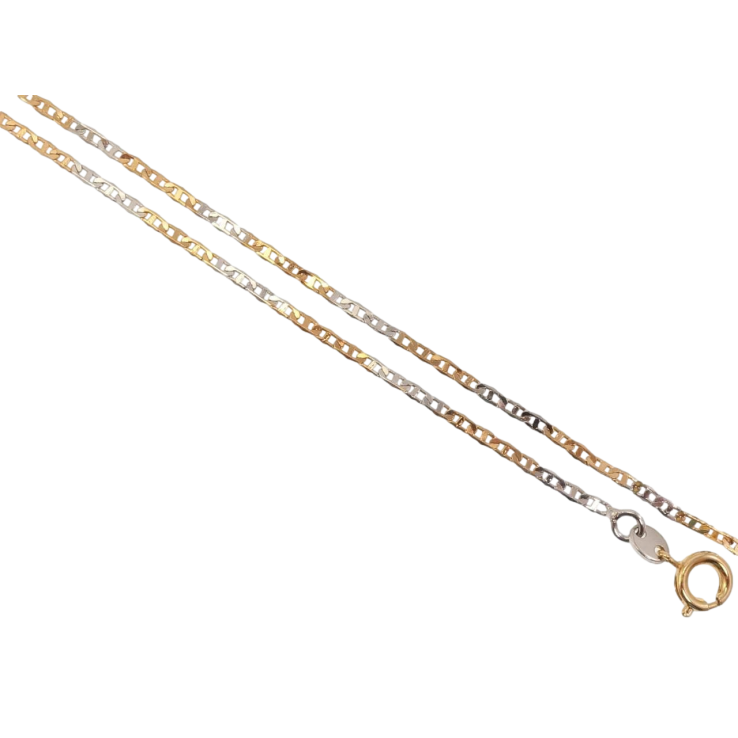 Ланцюжок Xuping Позолота + Родій Плетіння Морський Ланцюг довжина 44см х 2мм фото №10 Ланцюжок Xuping Позолота + Родій Плетіння Морський Ланцюг довжина 44см х 2мм фото №10
