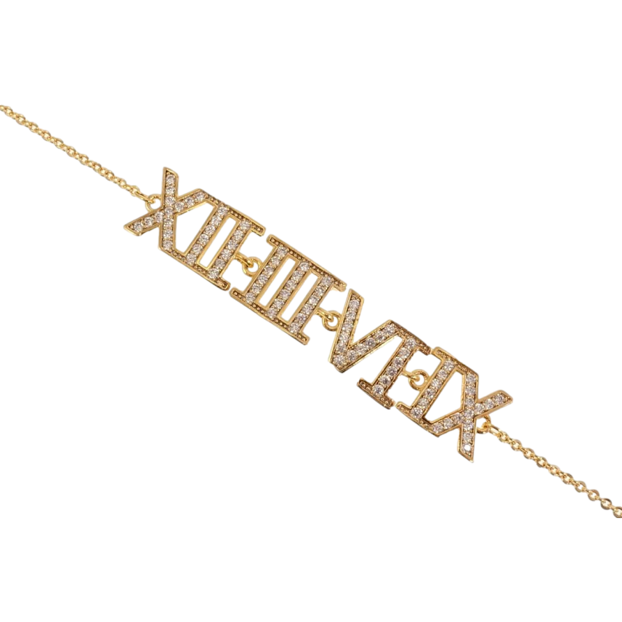 Браслет Xuping Позолота 18K Римские цифры размер с доп.цеп. 16,5-19см х 1-9мм фото №1