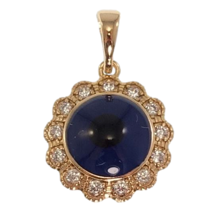 Кулон Xuping Позолота 18K Квіточка з цирконієм та синьою емаллю фото №14