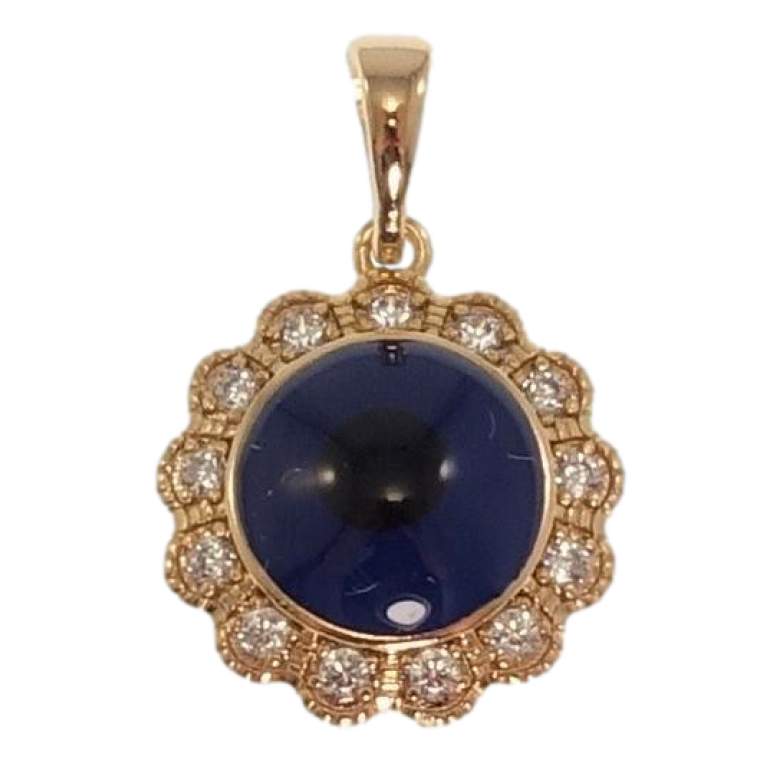 Кулон Xuping Позолота 18K Квіточка з цирконієм та синьою емаллю фото №1