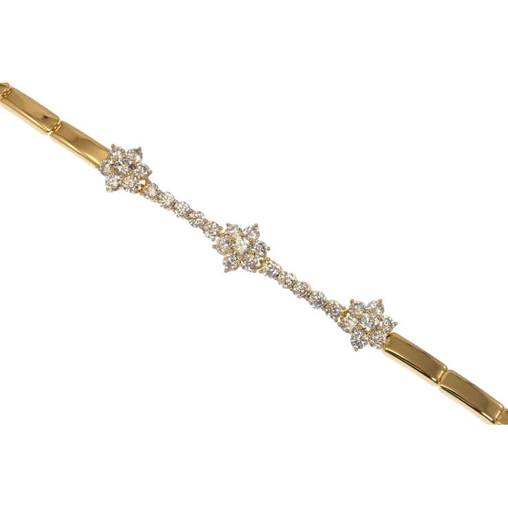 Браслет Xuping Позолота 18K Три кристальні квіточки довжина 18.5см х 4мм фото №11 Браслет Xuping Позолота 18K Три кристальні квіточки довжина 18.5см х 4мм фото №11