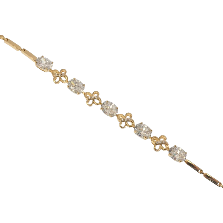 Браслет Xuping Позолота 18K Цветочки с кристаллами длина с доп.замком 17.5,19.5см х 3-8мм фото №14