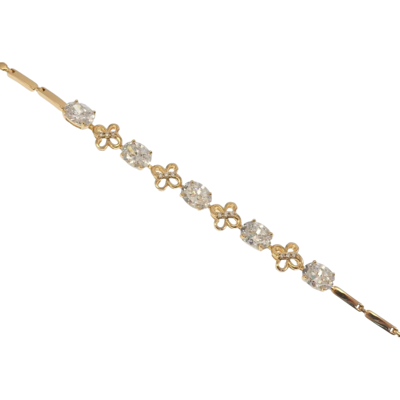 Браслет Xuping Позолота 18K Квіточки з кристалами довжина з дод. замком 17.5,19.5см х 3-8мм фото №1