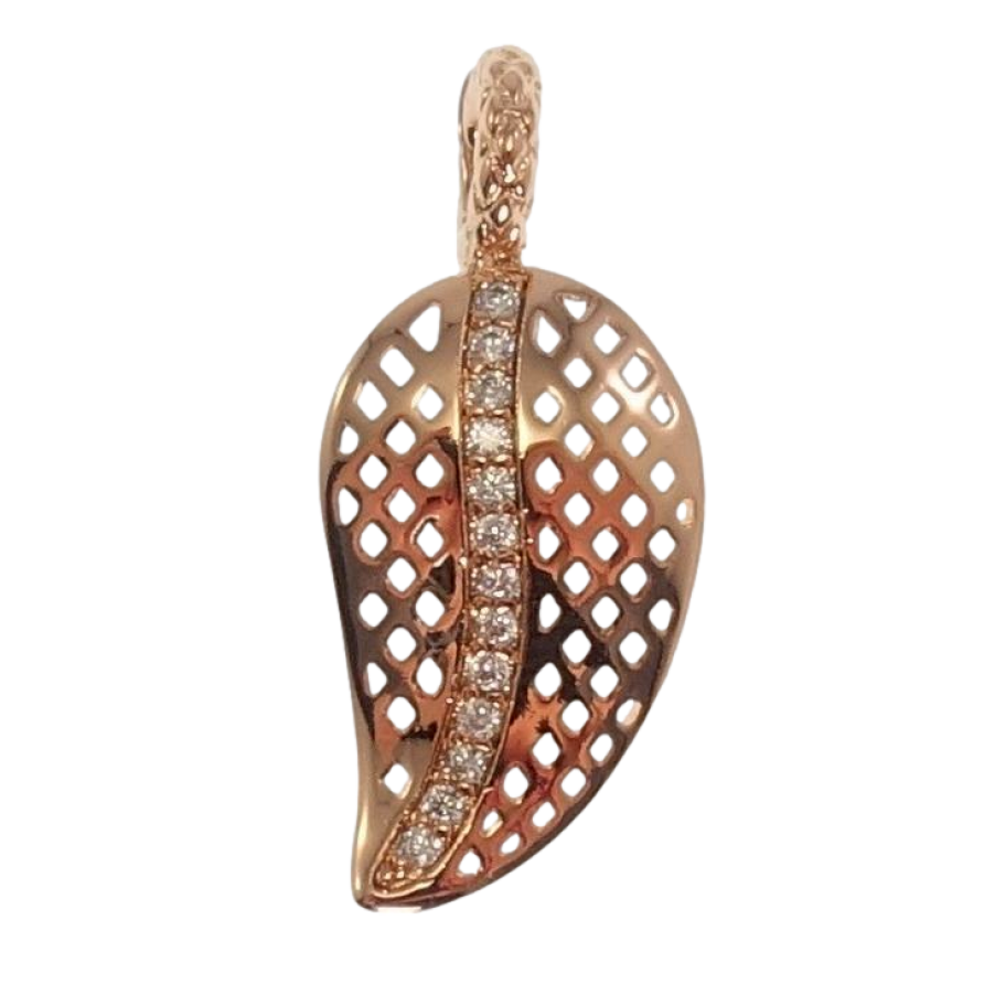 Кулон Xuping Позолота РВ Листик з доріжкою цирконію фото №1