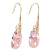 Серьги Xuping цвет 18K с кристаллами Swarovski французский замок Кристальные капельки Light Rose фото №3