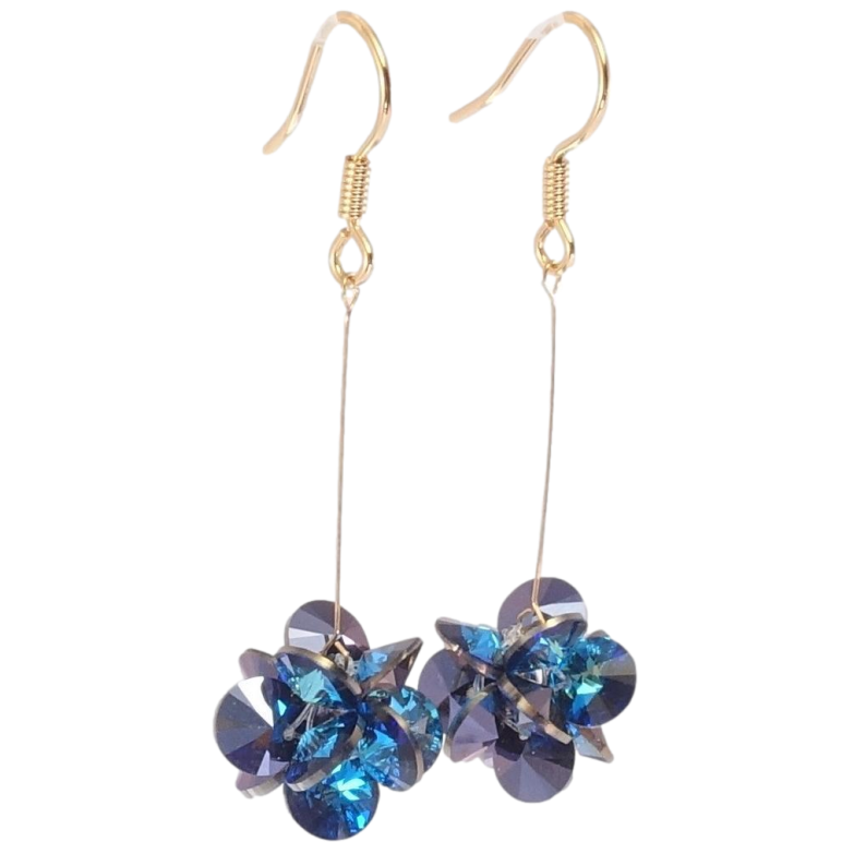 Серьги Xuping цвет 18K с кристаллами Swarovski французский замок Пучок кристаллов Bermuda Blue фото №2 Серьги Xuping цвет 18K с кристаллами Swarovski французский замок Пучок кристаллов Bermuda Blue фото №2