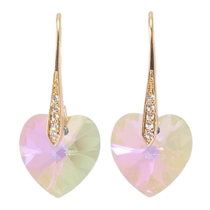 Сережки Xuping колір 18K з кристалами Swarovski французький замок Кристальні серця Vitrail Light фото №10 Сережки Xuping колір 18K з кристалами Swarovski французький замок Кристальні серця Vitrail Light фото №10