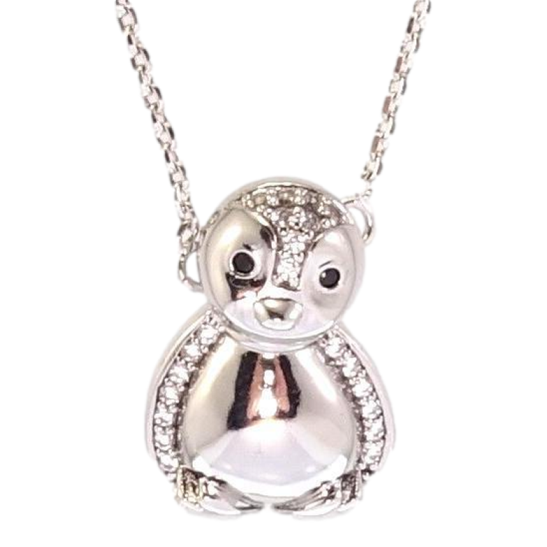 Кулон на ланцюжку Xuping Родій Пінгвін довжина 45-48,5см х 1мм фото №1