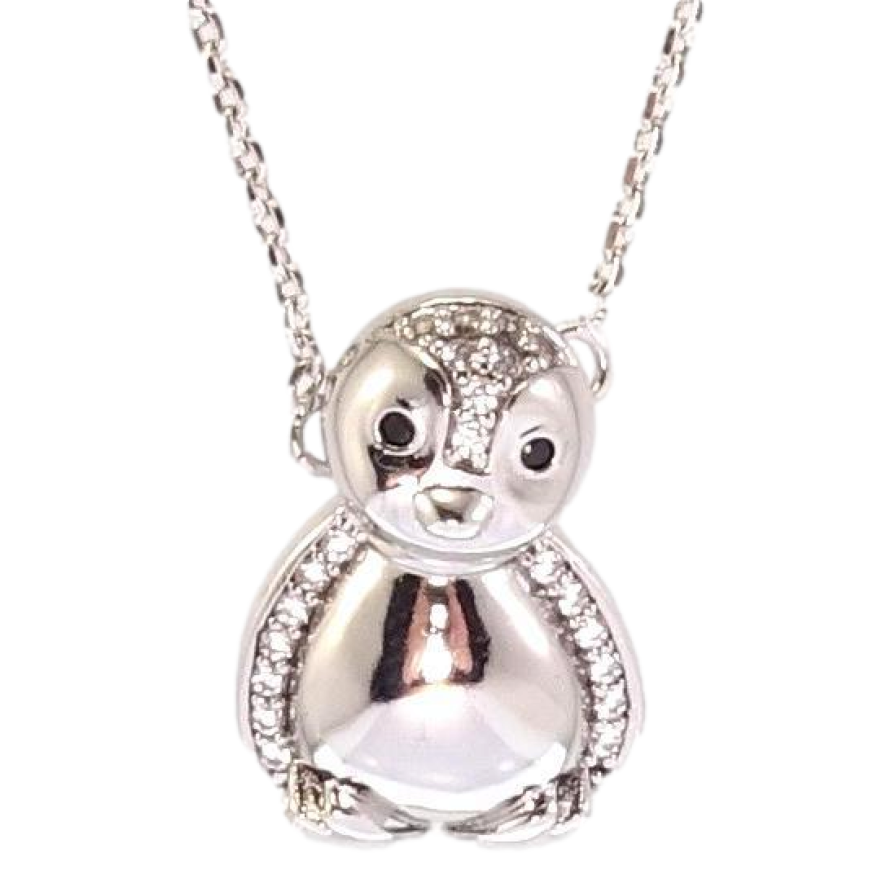 Кулон на ланцюжку Xuping Родій Пінгвін довжина 45-48,5см х 1мм фото №1