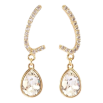 Сережки Xuping колір 18K з кристалами Swarovski пусети "Дуги з кристальними крапельками Clear" фото №2