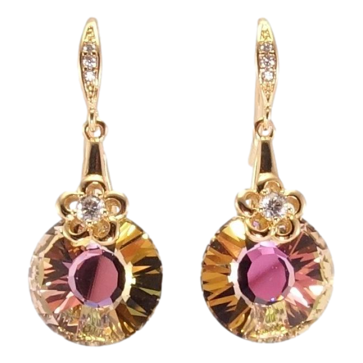 Сережки Xuping колір 18K з кристалами Swarovski французький замок Кристали Vitrail Light з квіточками фото №21