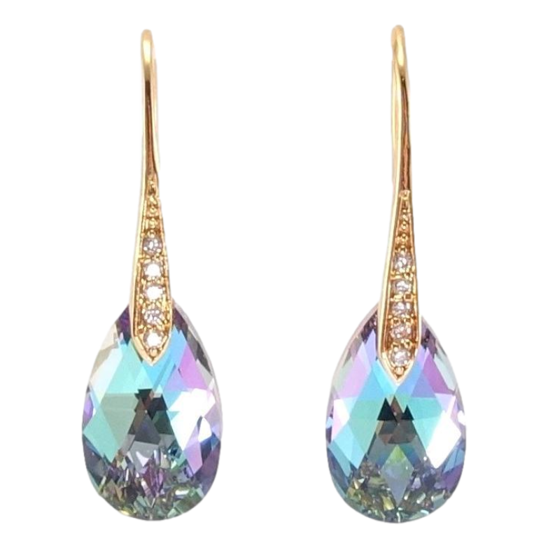 Сережки Xuping колір 18K з кристалами Swarovski французький замок Кристали Paradise Shine фото №4