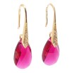 Серьги Xuping цвет 18K с кристаллами Swarovski французский замок Кристаллы Fuchsia фото №2
