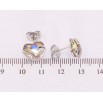 Сережки Xuping колір Родій з кристалами Swarovski пусети Кристальні серця АВ з лебедем фото №2