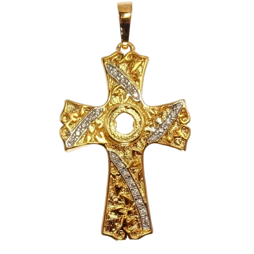 Кулон Xuping Позолота + Родій Декоративний Хрест із цирконієм фото №1