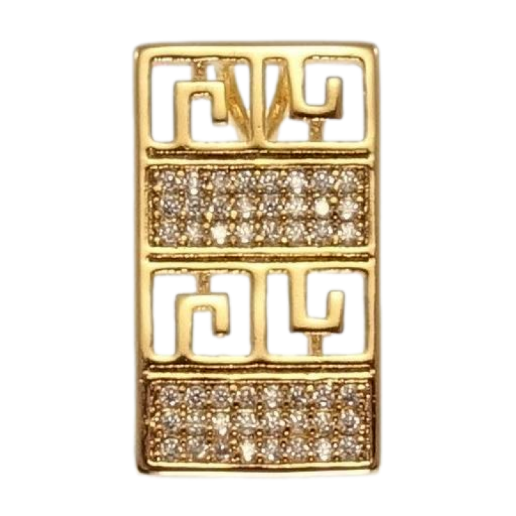 Кулон Xuping Позолота 18K Прямокутна підвіска з цирконієм та різьбленим орнаментом фото №8