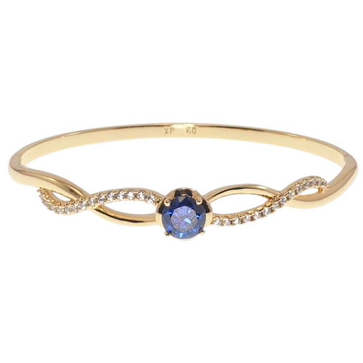 Браслет Xuping Позолота 18K Витонченість із синім кристалом ø 6см фото №4