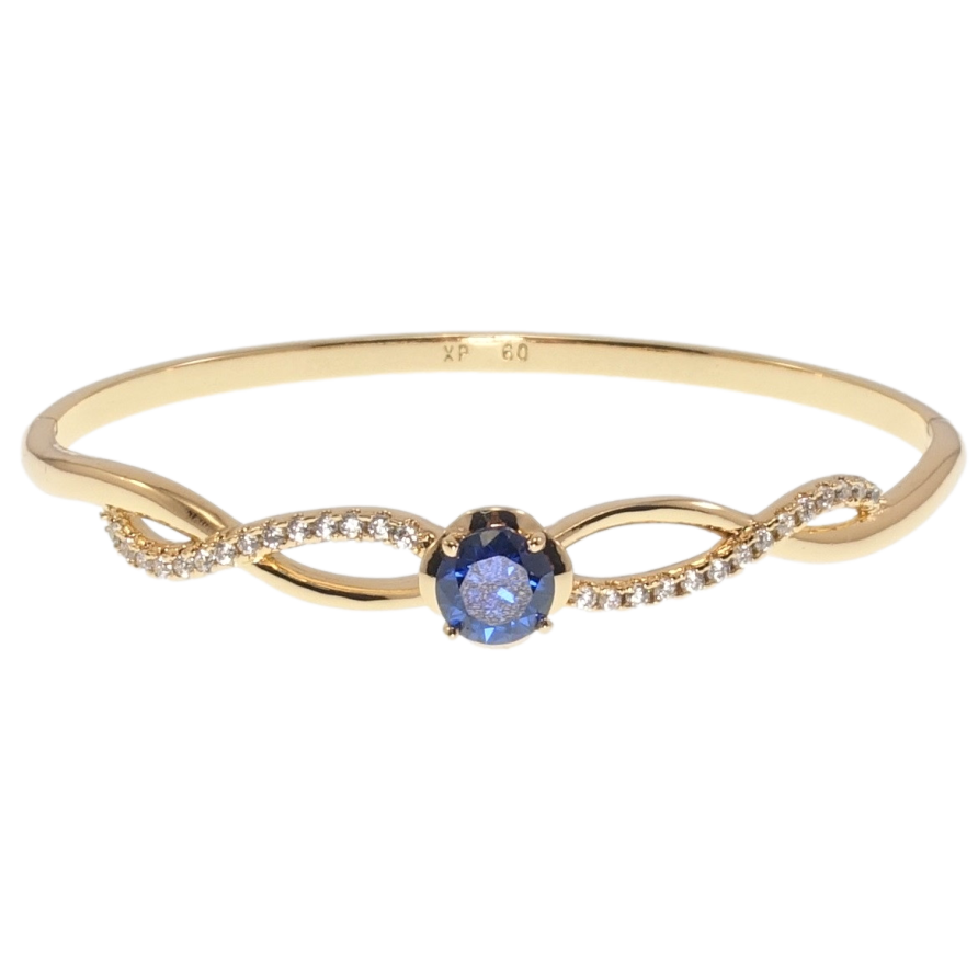 Браслет Xuping Позолота 18K Витонченість із синім кристалом ø 6см фото №1