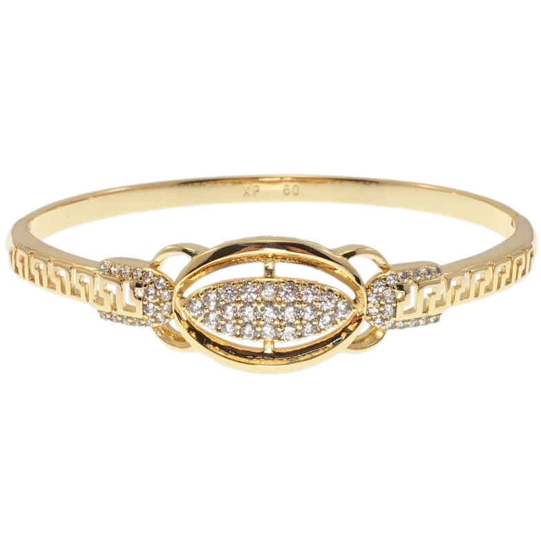 Браслет Xuping Позолота 18K Меандровый орнамент с декоративной вставкой ø 6см фото №1