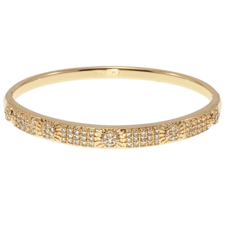 Браслет Xuping Позолота 18K Елегантність із цирконієм ø 5,7см фото №3 Браслет Xuping Позолота 18K Елегантність із цирконієм ø 5,7см фото №3