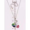 Кулон Xuping колір Родій з кр-ми Swarovski на ланцюжку Лебеді з кристалами Rose та Vitrail Medium дл. 34-39см х 1мм фото №2