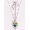 Кулон Xuping цвет Родий с кр-ми Swarovski на цепочке Изящное сердце с кристаллом Vitrail Medium дл. 40-45см фото №2