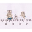 Серьги Xuping цвет Родий с кристаллами Swarovski пусеты Хрюшки с кристаллами Aquamarine фото №2