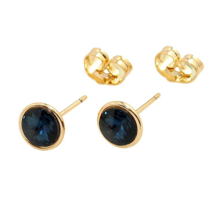 Серьги Xuping цвет 18K с кристаллами Swarovski пусеты Кристаллы Montana ø 8мм фото №13