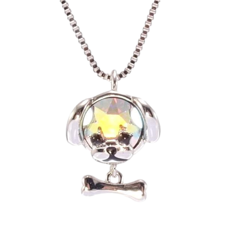 Кулон Xuping колір Родій з кр-ми Swarovski на ланцюжку Собачка кристал Shimmer довжина 39-44,5см х 1мм фото №5