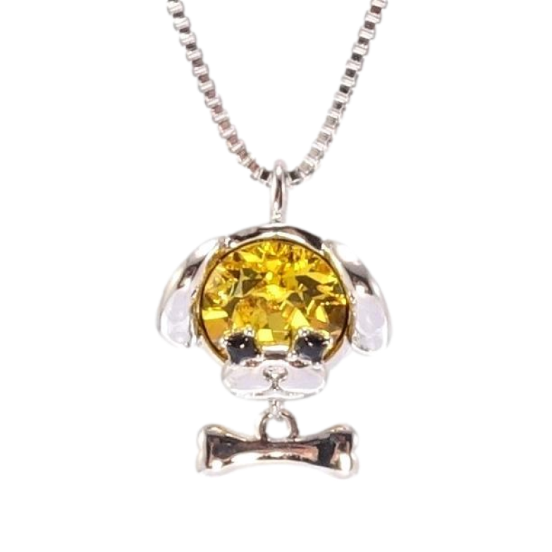 Кулон Xuping колір Родій з кр-ми Swarovski на ланцюжку Собачка кристал Sunflower довжина 41-46см х 1мм фото №1