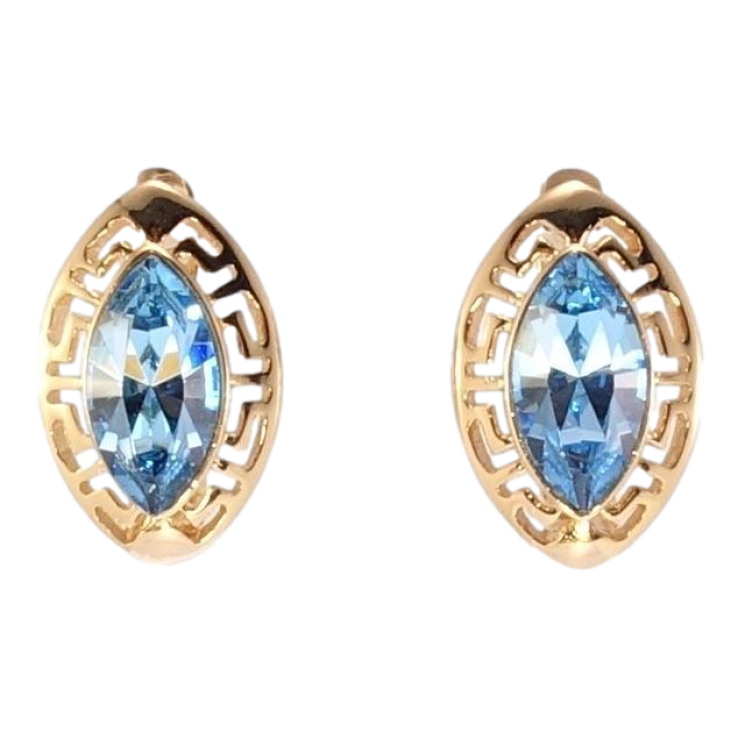 Сережки Xuping колір 18K з кристалами Swarovski англійський замок Грецькі мотиви з кристалом Aquamarine фото №15 Сережки Xuping колір 18K з кристалами Swarovski англійський замок Грецькі мотиви з кристалом Aquamarine фото №15