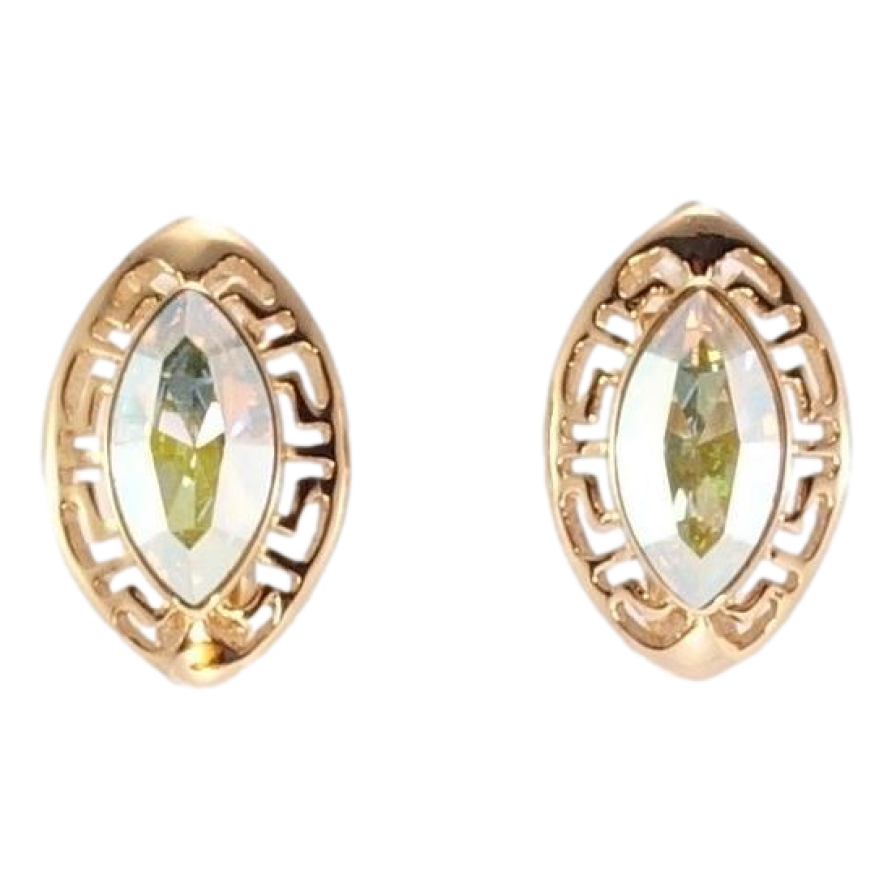 Сережки Xuping колір 18K з кристалами Swarovski англійський замок Грецькі мотиви з кристалом Luminous Green фото №1