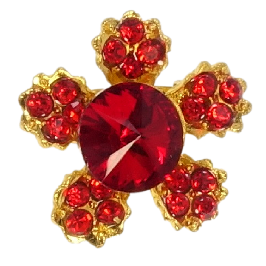 Брошка Квітка з червоних страз фото №1 Брошка Квітка з червоних страз фото №1