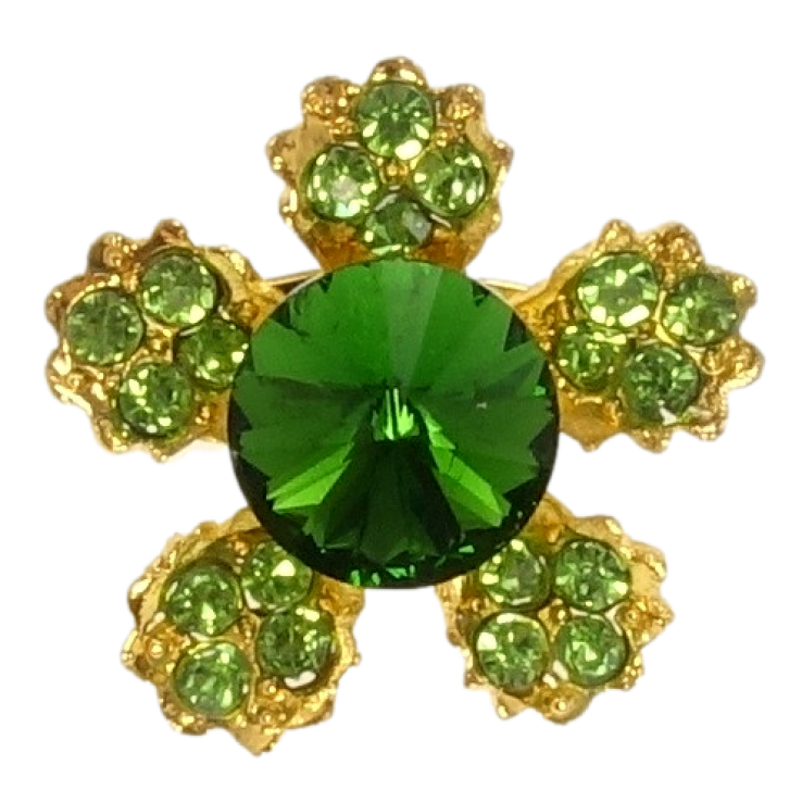 Брошка Квітка із зелених страз фото №11 Брошка Квітка із зелених страз фото №11